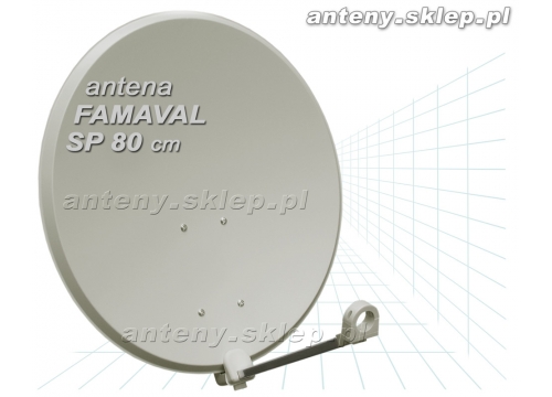 antena satelitarna 80 cm Famaval SP, jasna-szara