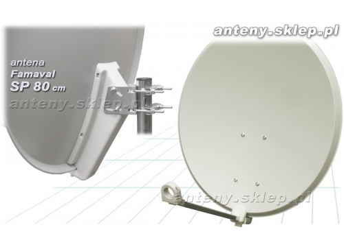 antena satelitarna 80 cm Famaval SP, jasna-szara