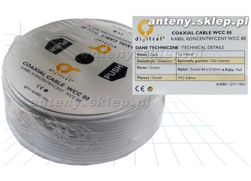 kabel antenowy koncentryczny Digitsat Eco WCC 80 Cu