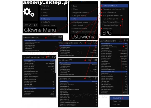 tuner satelitarny Linux Enigma 2 - menu